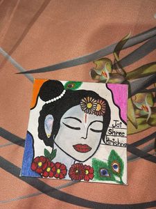 Handmade Krishna Canvas Art