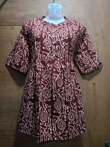 (&#34;Here&amp;Now&#34;)Maroon Printed Shirt Kurti🌺