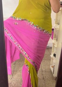 Y2K Bollywood Vintage Beaded Saree