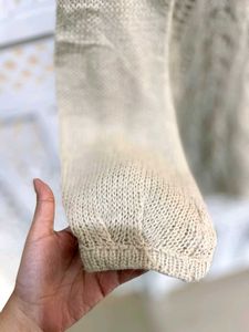 H&amp;M Crochet Cream Pullover Top
