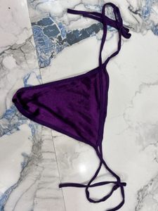 Purple Velvet Bikini Top