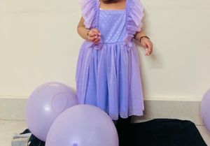 Beautiful Lavender Frock With Cotton Inner