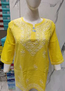 Lakhnavi Hand Embroidery Short Kurti