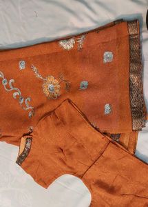 Traditional Saree:Deep Maroon with Golden