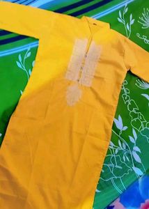 Yellow Embroidered Kurta