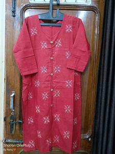 🇳🇿💫❤️Red Printed Kurti Elegant Work