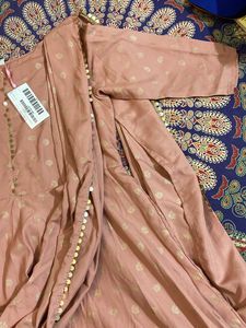 Ahalyaa Rose &amp; Golden Ethnic Motifs Printed Dress