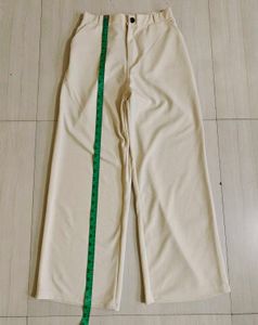 Wide Leg Cream Trouser