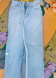 Denim Long Slit Skirt