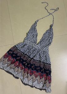 Patterned Halter Sundress