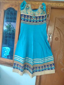 Blue Embroidered Anarkali