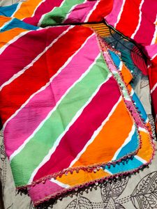 Colorful Striped Anarkali Dress