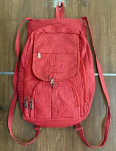 Red Leather 4-Pocket Bag