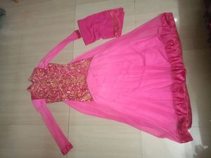 Pink Embellished Anarkali Suit