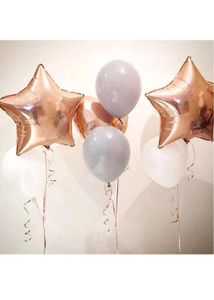 Party Propz 10Pcs Rose Gold Star Foil Balloons
