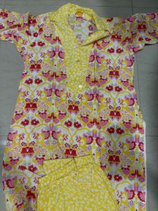 Straight Line Yellow Kurti