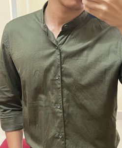 BLACKBERRY Causal Olive Green Shirt Mens