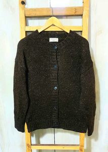 Coffe Brown Heavy Wool Cardigan size-40-42