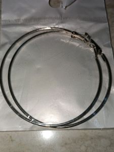 Silver hoops, Two big shells, Ten small pink shell
