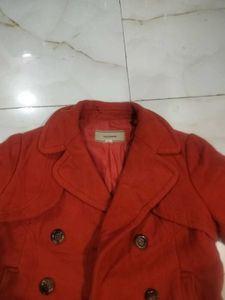 Chic Red Pea Coat