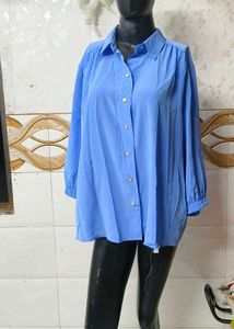 Vintage Blue Button-Up Shirt