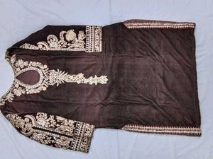 Velvet Embroidered Salwar Kameez