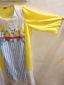 ✨Bright Yellow chiffon Kurti | Size XXL | Elegant