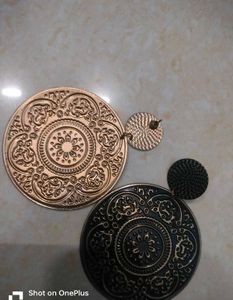 Golden Black Mix Combination Earrings 🤩