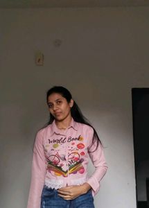 Cute Graphic Button-Up Shirt