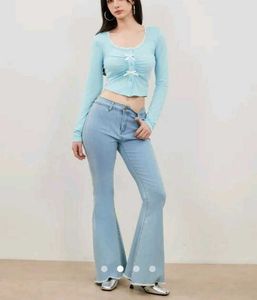 Cute Light Blue Crop Top