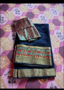 Elegant Navy Blue Saree