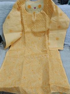 New Golden Yellow Lucknowi Kurta
