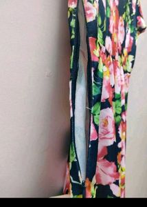 Flared Floral Dress