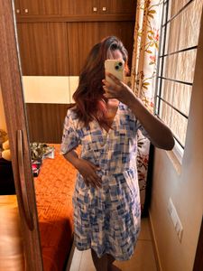 Blue Mosaic Korean Dress