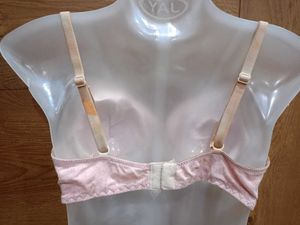 Soft Pink Floral Bra With Lace Detailing