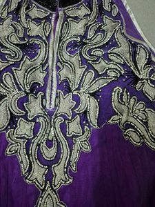 Purple Embroidered Kurta