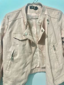 Baby Pink Leather Jacket