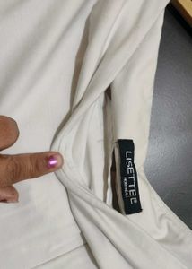 Off White Trouser Pant Striped Casual for 32 Waist