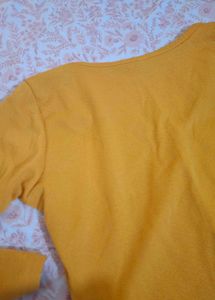 Yellow Long Sleeve Crop Top