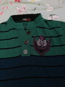 Striped Green &amp; Navy Sweater