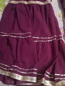 Purple Embellished Kurta with Plazzo