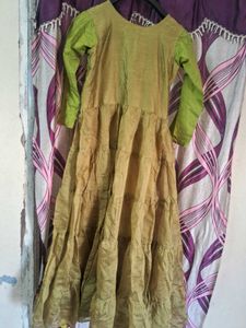 Olive Green Tiered Maxi gown for women