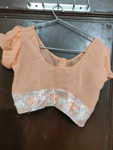 Peach Embellished Saree