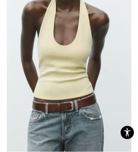 ✨ ZARA Butter Yellow Halter Top
