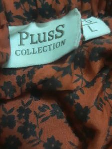 Dark Brown Floral Print Ruched Top