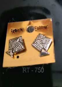 Silver Look Alike Kite Earrings