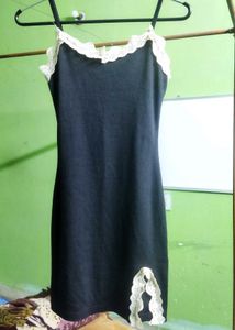 Party wear cami black dress with lace details