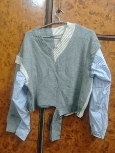 Stylish Gray Layered Sweater