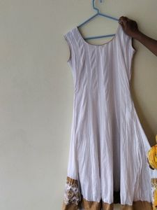 Pure White Anarkali Top