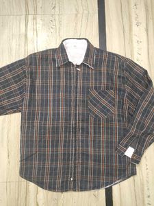Men's Sherpa Lined Cotton Flannel Shirt Jacket